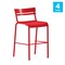 Flash Furniture Red All-Weather Steel Bar Stool, 4PK 4-XU-CH-10318-B-RED-GG - alternate 2